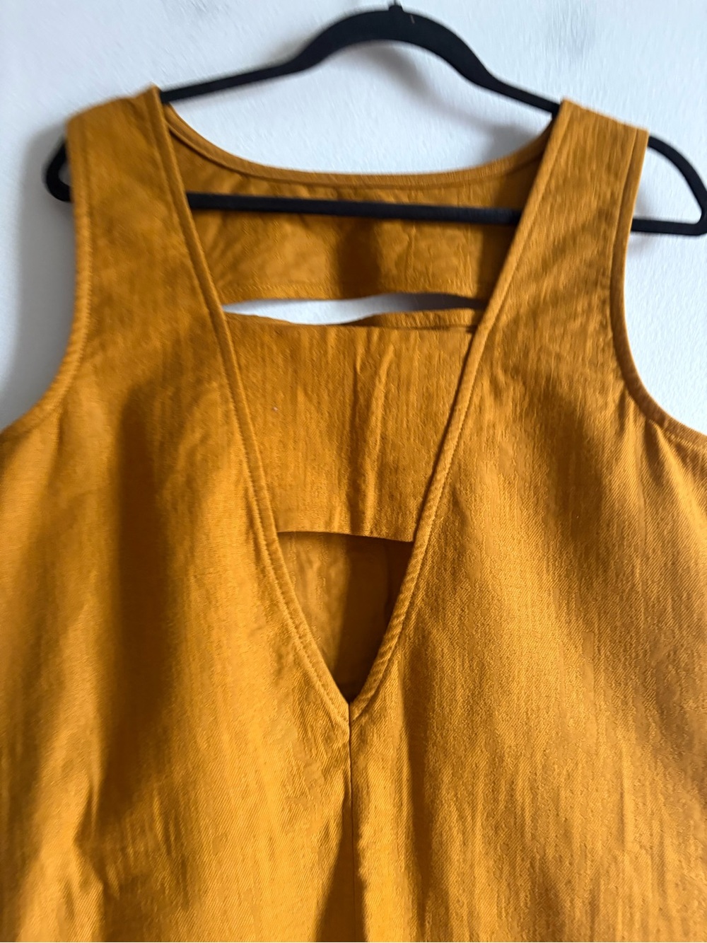 Melow Sz 10 Agave Mustard Yellow Cut Out Knee Length Cotton Dress - Picture 7 of 11